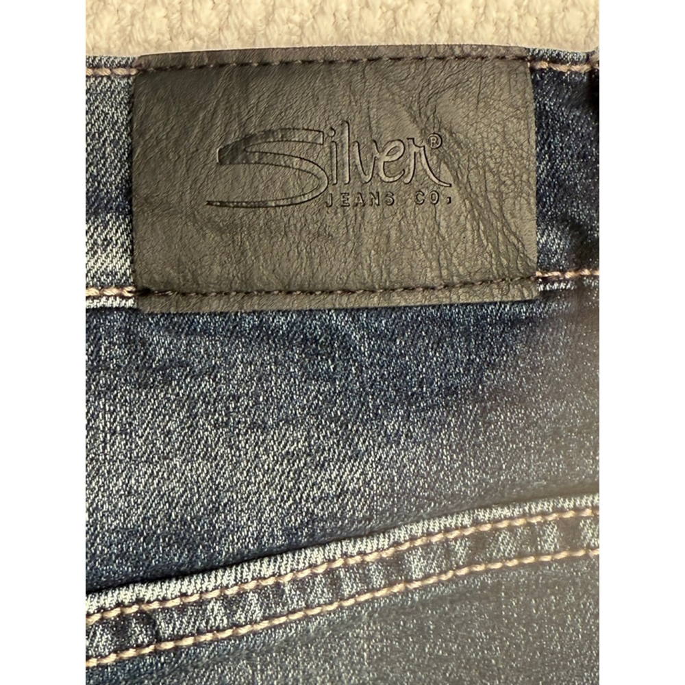 Girls Silver Jeans Co. Blue Garret Denim Jeans Size 14 with Gold Stitching - Picture 7 of 8
